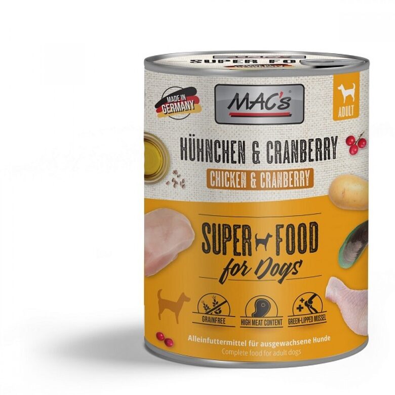 MAC's Dog Hühnchen & Cranberry - konservi suņiem ar vistu & dzērvenēm 400 g